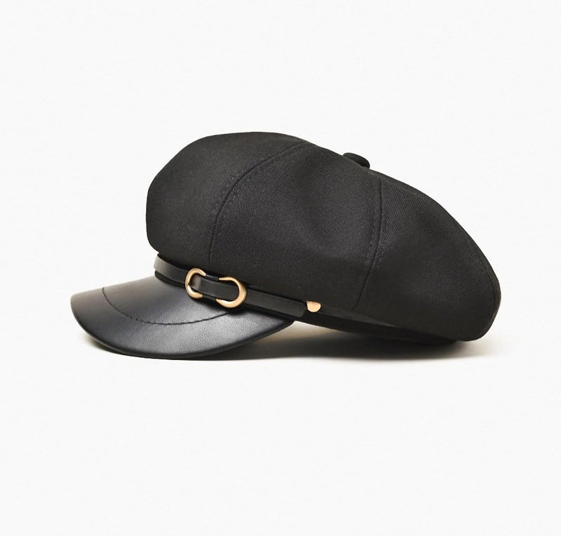 FJQZWTK Womens Newsboy Cap Fashion PU Leather Cabbie Painter Hat Beret Cap - Image 2